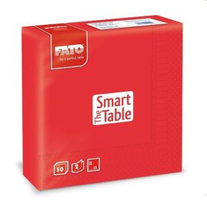 Airlaid szalvéta 40×40 piros 50lap/16csom/krt Fato