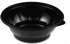 Salátás tál fekete 600ml pet 50db/12csom/krt  74359