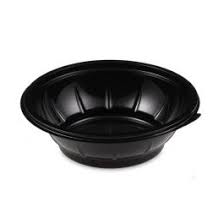 Salátás tál fekete 600ml pet 50db/12csom/krt  74359