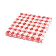 Szalvéta 1rét 33x33cm Kockás piros/fehér 100lap/cs 28cs/karton 70551